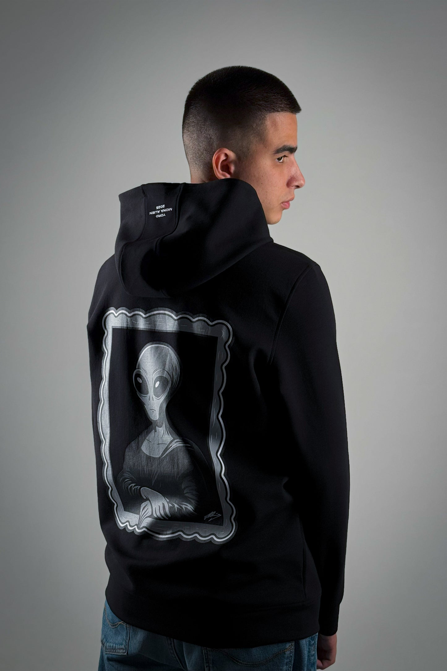 "Mona Alien" limited logo-print cotton hoodie
