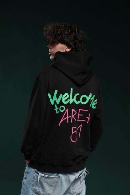 "51" logo-print cotton hoodie