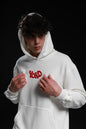 "Alien" embroidery-logo cotton hoodie