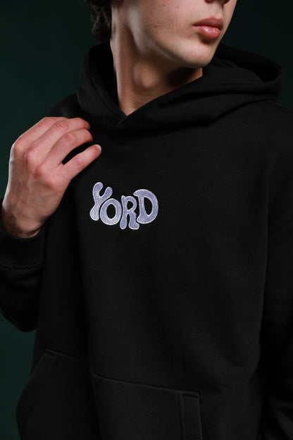 "Alien" limited embroidery-logo cotton hoodie