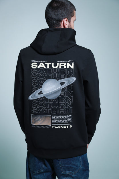 "Saturn" logo-print cotton hoodie