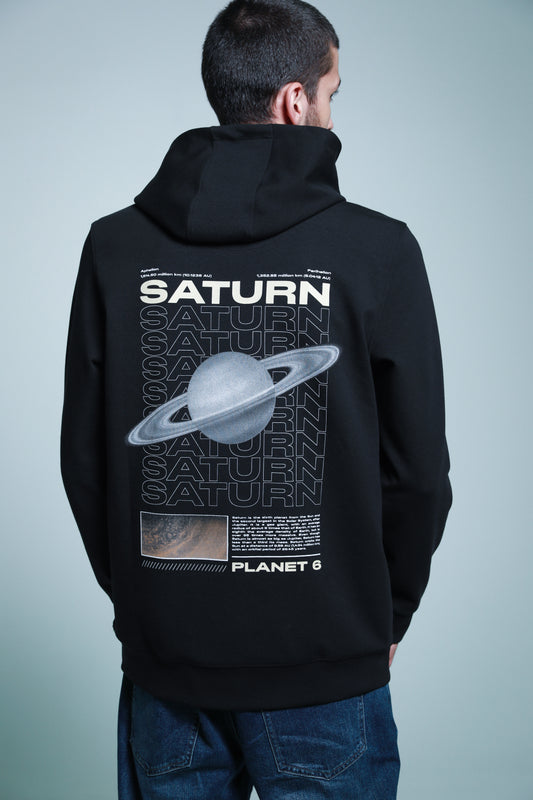"Saturn" logo-print cotton hoodie